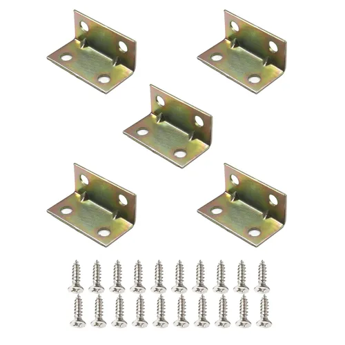 Miniatura 8 de Soporte de esquina de metal de 0.87 x 0.67 pulgadas, soportes de ángulo interno de 90 grados, soportes en forma de L, cierre de junta con tornillos