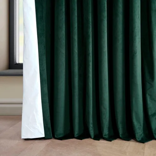 Miniatura 7 de HPD Half Price Drapes Signature - Cortinas opacas de terciopelo extra anchas para dormitorio (1 panel), 100 pulgadas de ancho x 84 pulgadas de Verde