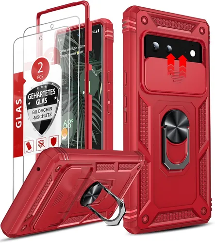 Miniatura 9 de LeYi Funda para Google Pixel 6: Funda para teléfono para Pixel 6 con cubierta deslizante para cámara + [2 paquetes] Protector de pantalla de vidrio