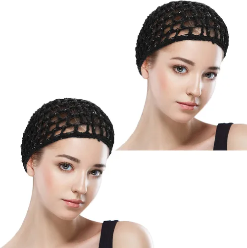 Miniatura 7 de WLLHYF Gorros de Peluca para Cabello Grueso y Largo, Gorros Ajustables de Red Malla Trenzada para Tejer, Hacer Crochet, Coser, Tejido de Red