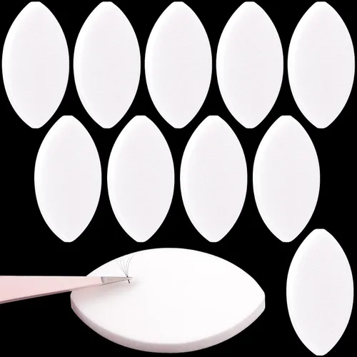 Miniatura 10 de OIIKI Esponja de práctica en forma de ojo – 10 esponjas de ejercicio de pestañas para principiantes – Suministros para extensiones de pestañas