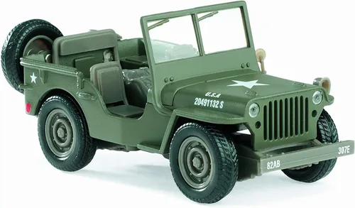 Miniatura 2 de New-Ray Jeep Willys Ejército de EE. UU., Verde Militar 54133-1/32 Escala Diecast Model Toy Car