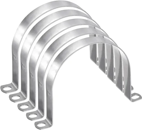 Miniatura 86 de HARFINGTON 10 abrazaderas de conducto de 5/16 pulgadas y 0.315 in, abrazadera de tubo M8 U, correa de tubo rígida de acero inoxidable, soporte
