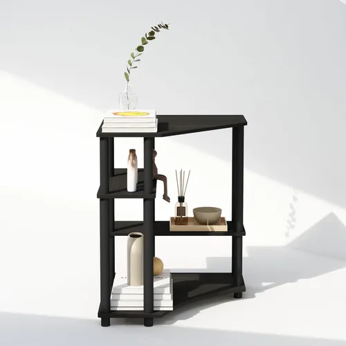 Miniatura 6 de Furinno Turn-N-Tube Estantes de almacenamiento, estante esquinero de 4 niveles, estante de exhibición de montaje sin herramientas, estantería
