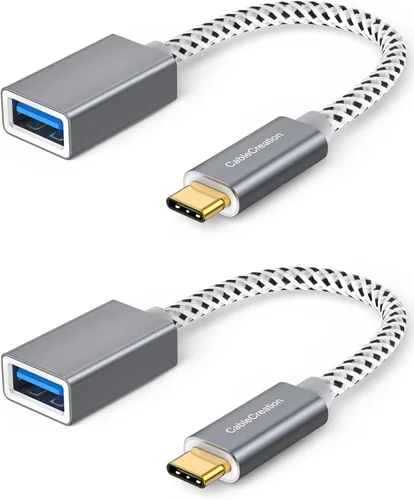 Miniatura 10 de CableCreation Adaptador USB C a USB hembra de 90 grados, cable USB C OTG, tipo C a USB A, conector hembra compatible con MacBook Pro Air, iPad
