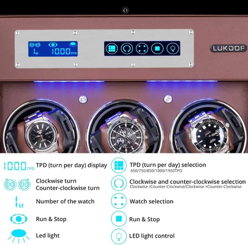 Miniatura 3 de Automatic Watch Winder Luxury Walnut Watch Winder for Rolex with Quiet Motor and Adjustable Upgraded Watch Pillows AC Adapter Watch Winder Box for