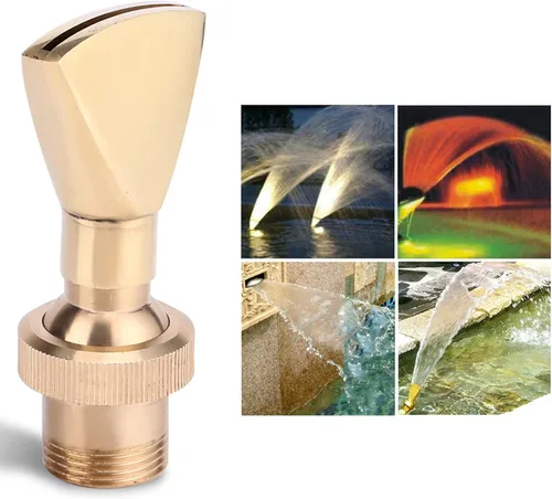 Miniatura 4 de Pilipane Boquilla de fuente, rociador de fuente, 1/2 DN15 y 3/4 DN20 de latón en forma de ventilador de fuente de boquilla rociadora para estanque