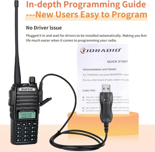 Miniatura 3 de BaoFeng Radio BaoFeng UV-82 Radio de jamón 144-148/420-450Mhz Radio de 2 vías con cable de programación FTDI de largo alcance de doble banda Radio