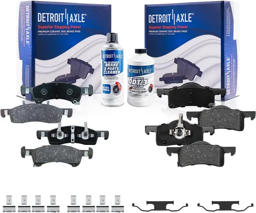 Miniatura 90 de Detroit Axle - Pastillas de freno de cerámica delanteras Reemplazo de pinza de freno derecha para Dodge Ram 1500 Dakota, Ram 1500 Classic - Juego