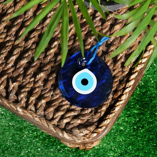 Miniatura 9 de BCS Decoración azul contra el mal de ojo de 2.8 pulgadas, adorno colgante de pared hecho a mano con amuleto turco griego de Nazar de buena suerte