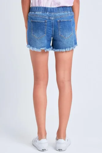 Miniatura 4 de YMI Pantalón corto híbrido de mezclilla deshilachado para niñas