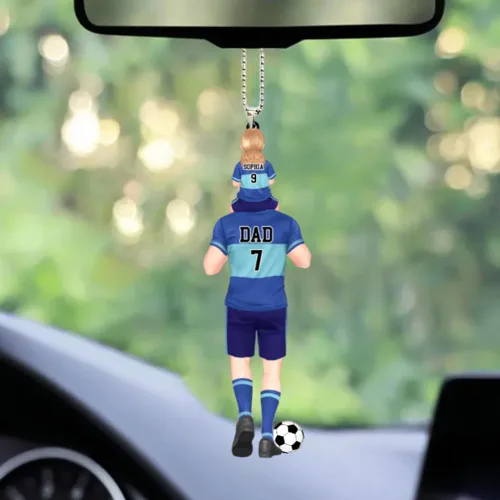 Miniatura 16 de Adorno de fútbol personalizado, adorno de Navidad de jugador de fútbol personalizado con nombre y número, regalo deportivo único para hombres