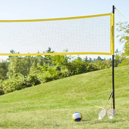 Miniatura 6 de Amazon Basics Conjunto combinado de voleibol y bádminton al aire libre