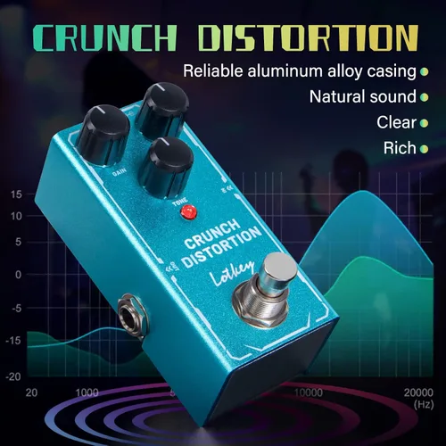 Miniatura 7 de Crunch Distortion Guitar Pedal, Lotkey Electric Effects Pedals Mini Single Type DC 9V True Bypass