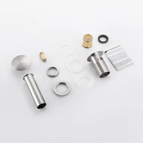 Miniatura 9 de KES S2018A-BN - Drenaje para lavabo de baño con desbordamiento, desagüe desplegable para tocador de baño, colador desmontable, níquel cepillado