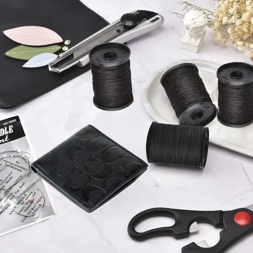Miniatura 2 de Topus Kit de hilo de coser extra fuerte para reparación de tapicería y agujas de mano resistentes para el hogar, incluye 7 estilos de agujas