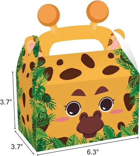 Miniatura 2 de Cieovo Paquete de 24 cajas de cartón para fiestas de animales de safari, cajas de regalo para fiestas de animales del zoológico, cajas de regalo