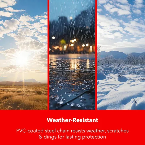 Miniatura 4 de THIRARD Cerradura de cadena resistente – Acero endurecido de 3.94 pies, eslabones resistentes a cortes de 0.394 in, revestimiento de PVC resistente