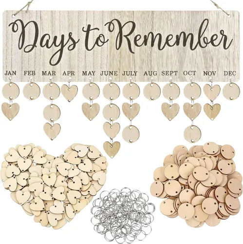 Miniatura 8 de Cartel de feliz cumpleaños, regalos de Navidad para mamás y papás, calendario de cumpleaños familiar de madera, placa decorativa para colgar