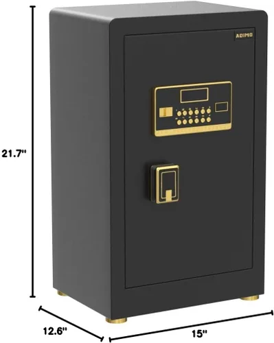 Miniatura 9 de Caja de seguridad ADIMO para dormitorio universitario con bolsa impermeable e ignífuga, caja fuerte para dinero con llaves, código de acceso y kits