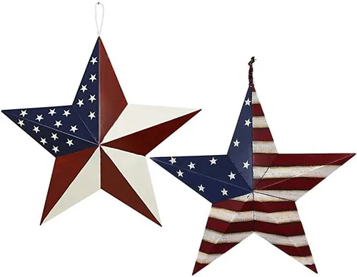 Miniatura 7 de 3 adornos patrióticos de metal para colgar en la pared, decoración de pared para interiores y exteriores, decoración del 4 de julio