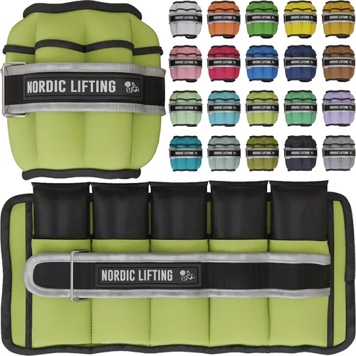 Nordic Lifting - Pesas ajustables de tobillo para mujeres y hombres – 1 par (2–10 libras) Pesas de muñeca, brazo y pierna para gimnasio, yoga y