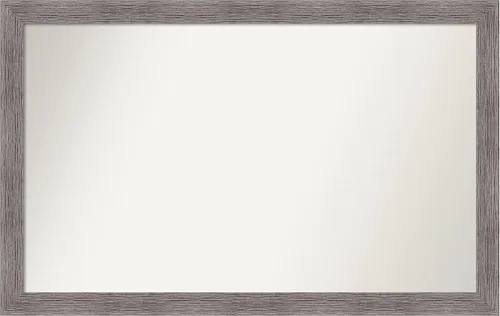 Miniatura 333 de Amanti Art Espejo de baño gris para sobre el fregadero, 31 x 48 pulgadas, espejo de tocador rectangular estrecho de color gris, marco de madera