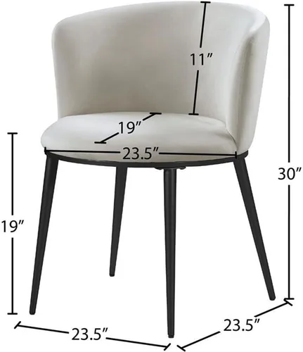 Miniatura 3 de Meridian Furniture Skylar Collection Modern Silla de comedor tapizada contemporánea con respaldo redondeado y patas de hierro resistentes, juego