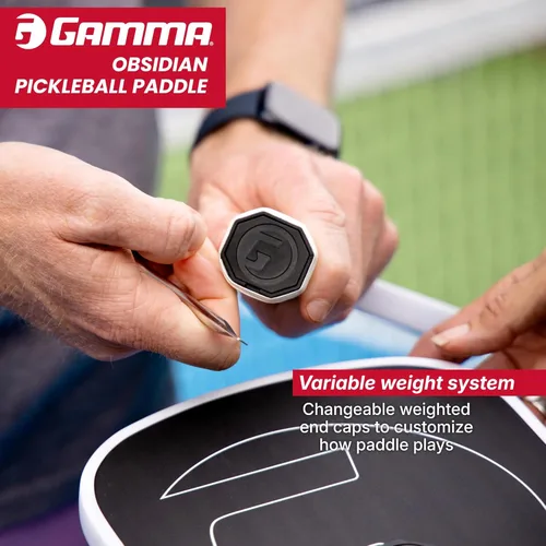 Miniatura 4 de GAMMA Paleta de pickleball de obsidiana 13 y 16, pala de pickleball de fibra de carbono cruda, palas de pickleball prémium