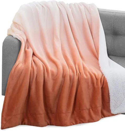 Miniatura 35 de Elegant Comfort Manta reversible de franela sherpa, ultrasuave, mullida, acogedora y afelpada, manta decorativa ligera para todas las estaciones, 50