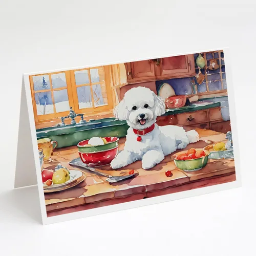 Miniatura 59 de Caroline's Treasures DAC3884GCA7P Paquete de 8 tarjetas en blanco de Navidad con galletas de husky siberiano Tarjetas de felicitación con sobres