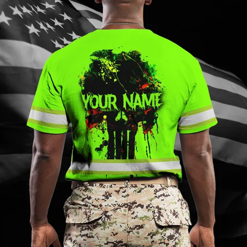 Miniatura 3 de Maddly Colección de ropa de trabajo de alta visibilidad con bandera de EE. UU. personalizada con nombre para trabajadores, corredores, camioneros