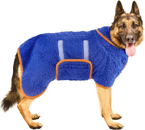 Miniatura 14 de Bienbee Bata de baño para perro, de secado rápido, súper absorbentes, para perros pequeños, medianos y grandes, abrigo de secado para después
