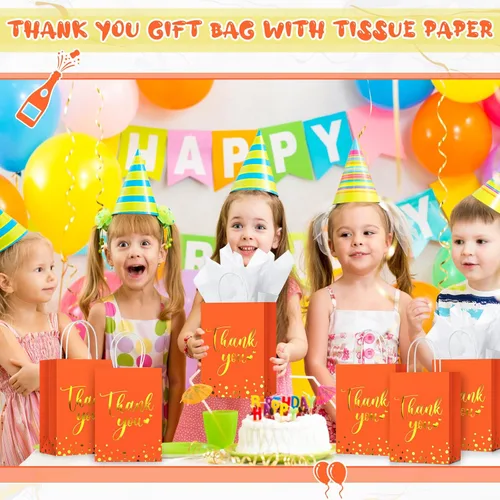 Miniatura 5 de Tinlade 30 bolsas de regalo de agradecimiento con papel de seda dorado con asa para graduación, negocios, compras, boda, ducha, regalos de fiesta