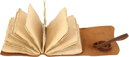 Miniatura 5 de KomalC Diario de cuero hecho a mano Cuaderno de escritura Diario Bloc de notas diario encuadernado para hombres y mujeres, papel sin líneas