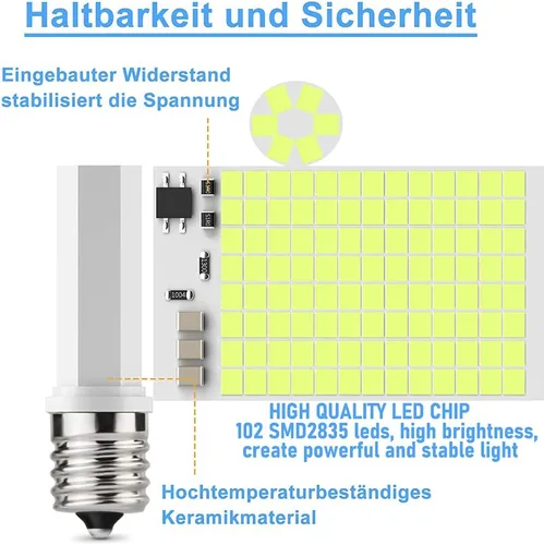 Miniatura 3 de Luz para horno de microondas, bombilla LED E17, base T7, 8 W (equivalente a halógeno de 80 W) sobre encimera, hornos de microondas de 120 V, pieza