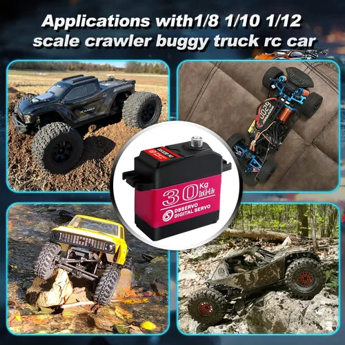 Miniatura 7 de Servo motor de 66.1 lbs Servo digital de alto par RC piezas para automóviles RC a escala 1/10 y Crawlers Slash 4x4 4x4 VXL TRX-4 SCX10 III
