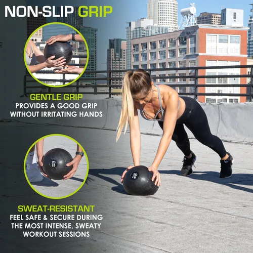 Miniatura 4 de ProsourceFit Slam Medicine Balls 5, 10, 15, 20, 25, 30, 50lbs Smooth and Tread Textured Grip Dead Weight Balls for Strength and Conditioning