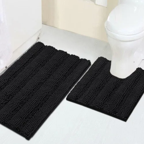 Miniatura 30 de Turquoize Alfombras de Baño de Chenilla Peludas Alfombra de Baño Antideslizante Gruesas Alfombras Peludas para Baño Chenilla Juego de Alfombra
