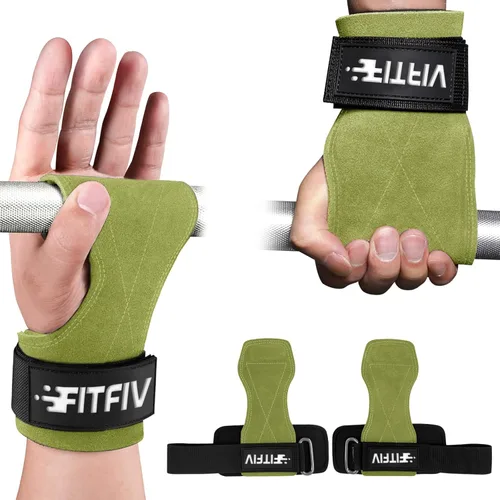 Miniatura 13 de Correa de muñeca de levantamiento de pesas, correas de cuero dobles para entrenamiento de fuerza en el gimnasio, muñequeras acolchadas de neopreno