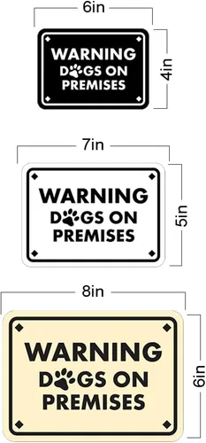Miniatura 7 de Diamante enmarcado clásico, letrero de advertencia de perros en las instalaciones (negro) - grande