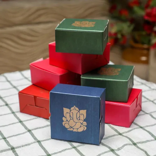 Miniatura 3 de Desi Favors Ganesh Cajas dulces para dulces indios, galletas, golosinas, mithai, dulces, cajas de regalo hechas a mano, caja de Mithai a granel