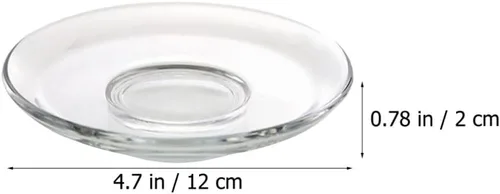 Miniatura 2 de Housoutil Plato de té de vidrio Platos de café Platillos de placa de vidrio transparente: 2 piezas de soporte de bolsa de té Decoración de mesa