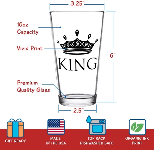 Miniatura 4 de King Queen, cristalería, multicolor/fantasía (King Beer Queen Wine)