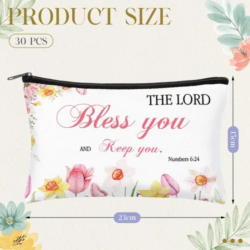 Miniatura 3 de Jetec 30 piezas Regalo cristiano para mujeres, regalos religiosos para madres, bolsas de cosméticos para el Día de la Madre, estuches de lápices