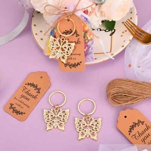 Miniatura 5 de 24 llaveros de mariposa con diseño de mariposa para despedida de soltera, llaveros con forma de mariposa para invitados de boda, fiesta, baby