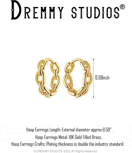 Miniatura 3 de Dremmy Studios arracadas de oro de 18 quilates, dublé de oro, exquisitas, con borlas, abiertas, colgantes, con cruces, gotas, formas geométricas