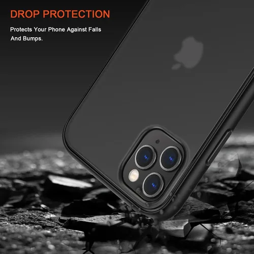 Miniatura 3 de TENDLIN Compatible con iPhone 11 Pro Funda translúcida mate con parte trasera dura de silicona suave cómoda (negro)