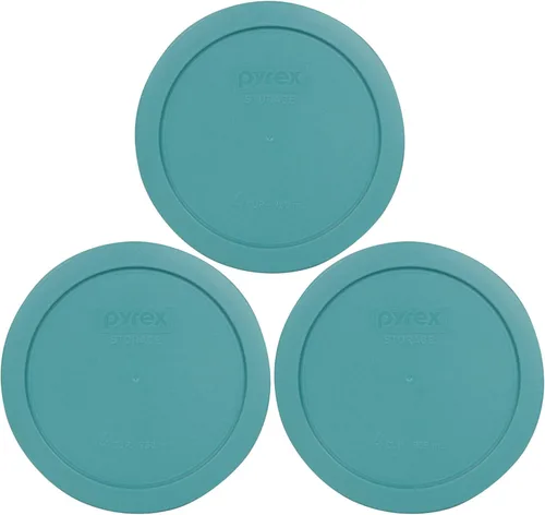 Miniatura 5 de Pyrex 7201-PC 4 tazas turquesa tapa de repuesto para almacenamiento de alimentos (paquete de 4) - Fabricado en Estados Unidos