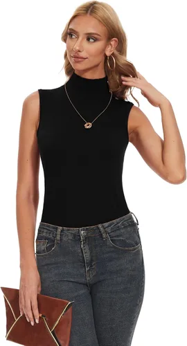 Miniatura 7 de Spicy Sandia Suéter de punto sin mangas con cuello alto para mujer, chaleco ligero de moda, elegante, casual